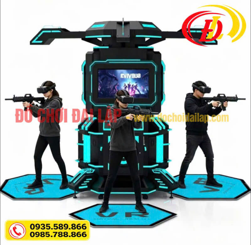 Máy game 9D VR thực tế ảo bắn súng 3 người tại Đồ Chơi Đại Lập