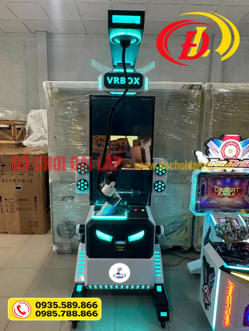Máy game 9D VR thực tế ảo VR 3DX dạng đứng có màn hình dọc và đèn LED xanh tại Đồ Chơi Đại Lập