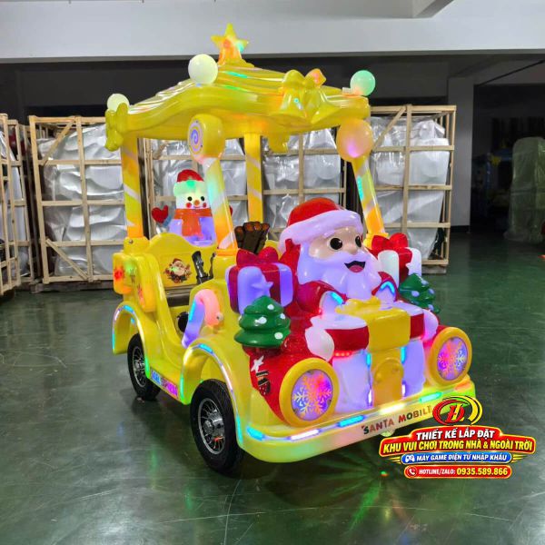 Xe Điện Phát Sáng Ông Già Noel Vàng